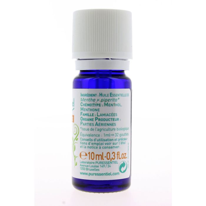 Puressentiel bio 10ml huile essentielle de menthe poivree