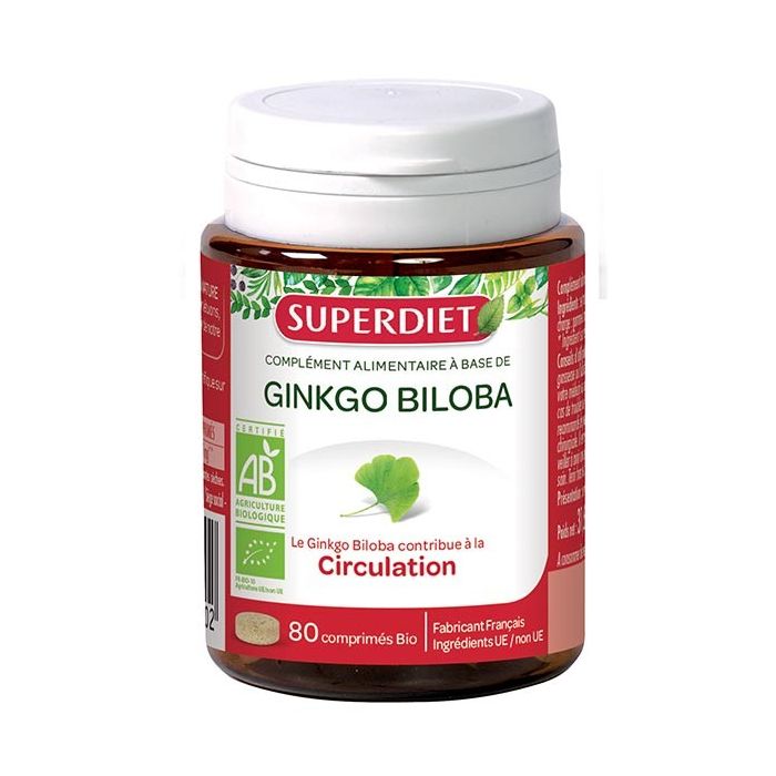 SUPER DIET GINKGO BILOBA BIO 80 COMPRIMES