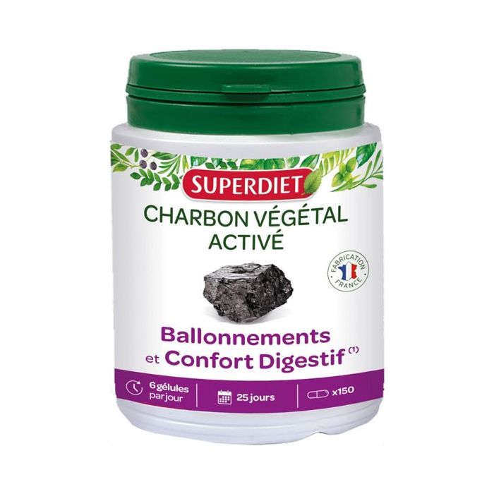 SUPER DIET CHARBON VEGETAL 150 GELULES