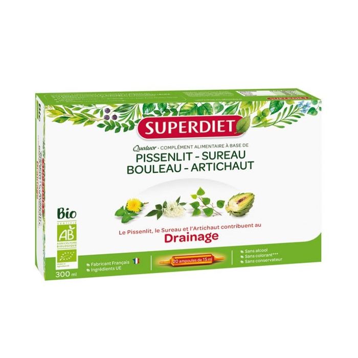 SUPER DIET QUATUOR DRAINAGE BIO x 20 AMPOULES