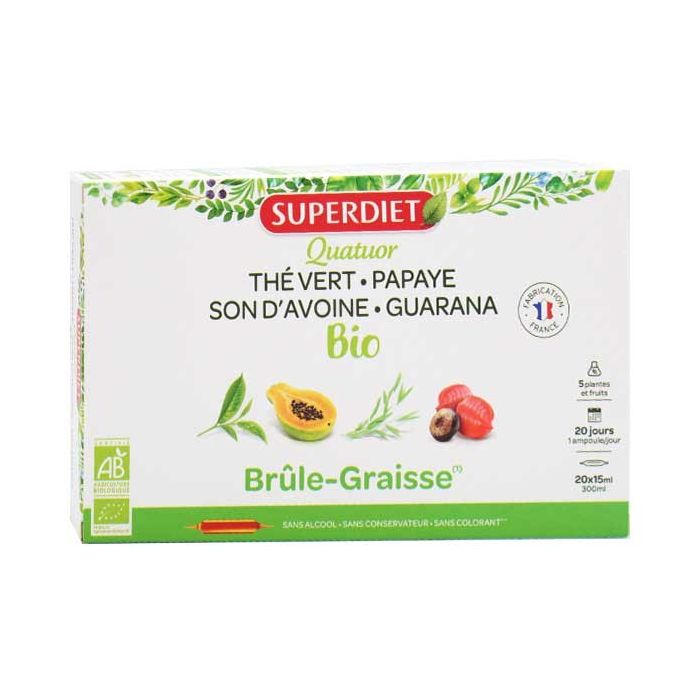 SUPER DIET Quatuor Brûle-Graisse Guarana x20 Ampoules