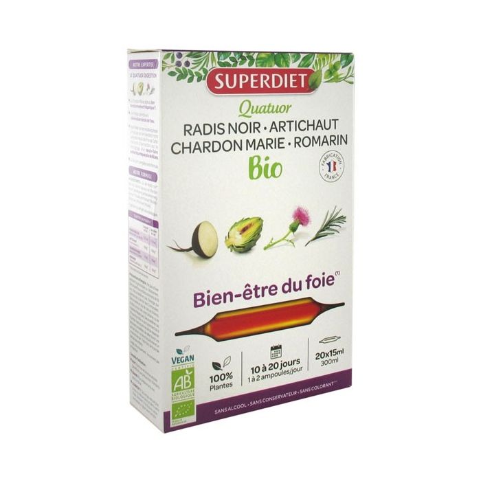 SUPER DIET QUATUOR BIEN ETRE FOIE 20 AMPOULES