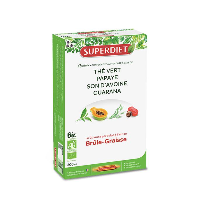 20 ampoules Superdiet Quatuor Brûle-Graisse 