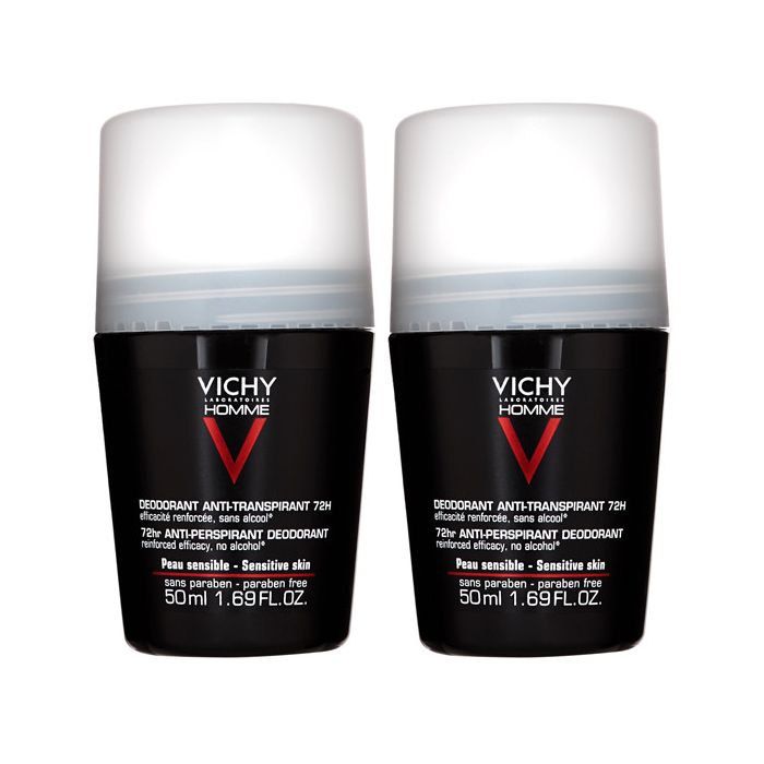VICHY Homme Déodorant Anti-Transpirant 72H Roll-On 2x50ml