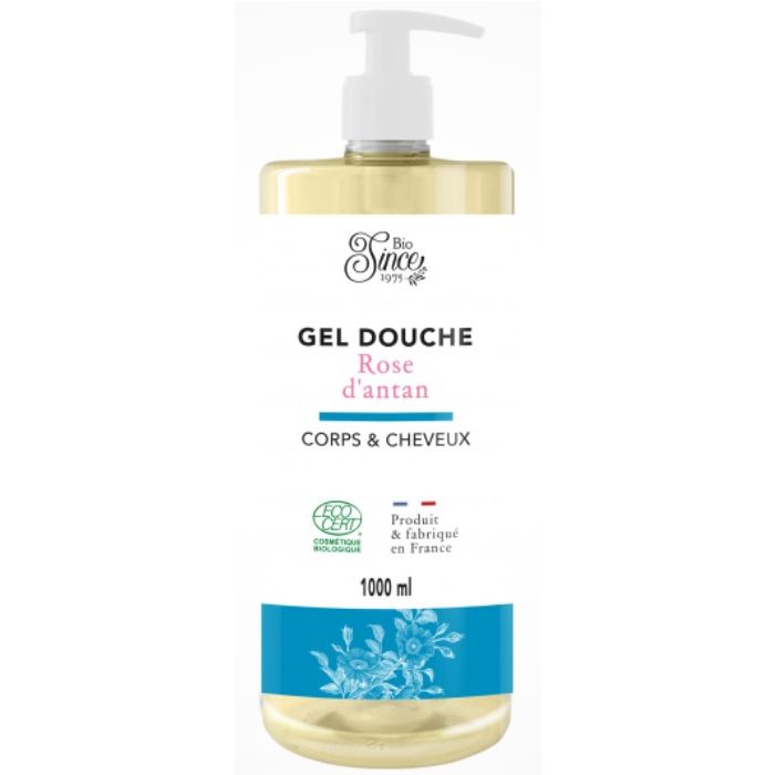 Corps et Cheveux BIO 1L Biosince Gel Douche Rose d'Antan