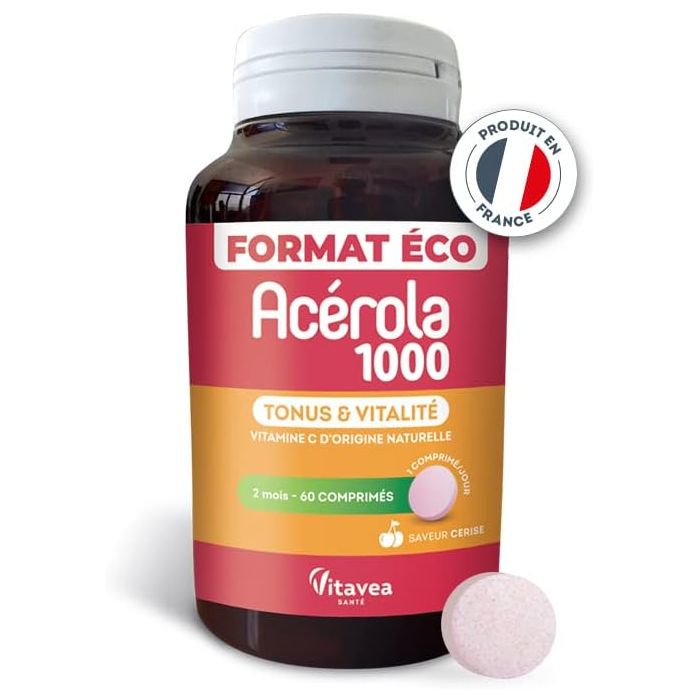 vitavea acerola 1000 a la cerise 60 comprimes energisants
