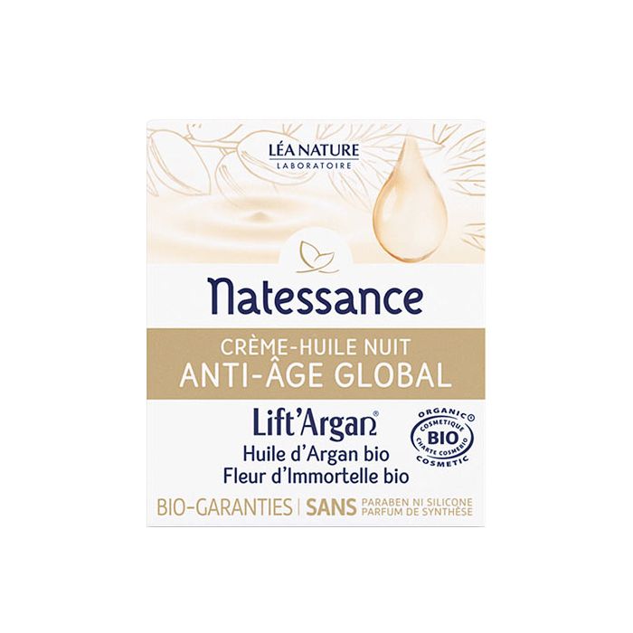 NATESSANCE Lift'Argan Crème-Huile Nuit Anti-Age Global BIO 50ml