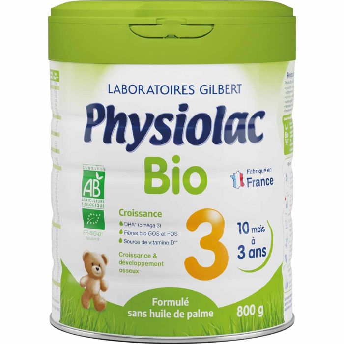 PHYSIOLAC Lait BIO 3ème Age 10-36 mois - 800g