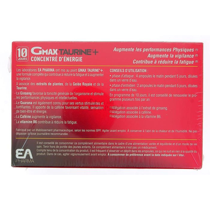 Gmax taurine+ 10 ampoules x 2