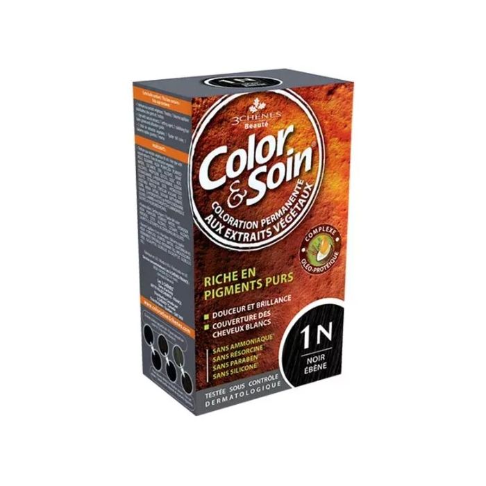 3 chenes Color & Soin Noir Ébène : Coloration Permanente 1N