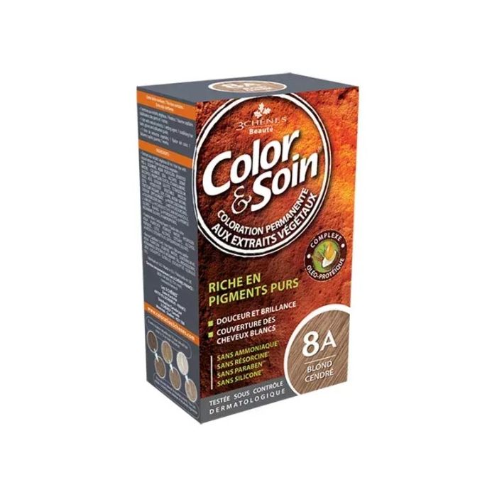 3 chenes Blond Cendre 8A Color & Soin Coloration Permanente