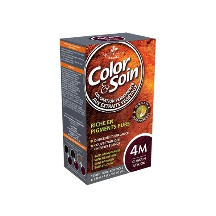 3 chenes Chatain Acajou 4M Color & Soin Coloration Permanente