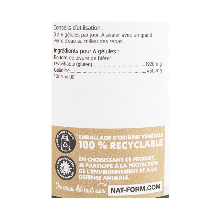 200 gelules de levure de biere nat&form