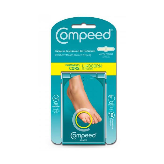 COMPEED Pansements Cors sur les orteils MOYEN FORMAT x10