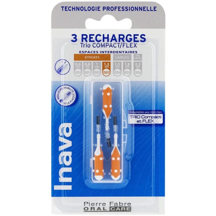 INAVA TRIO COMPACT Recharge 1.2mm ISO 3 (Orange) - 3 Brossettes