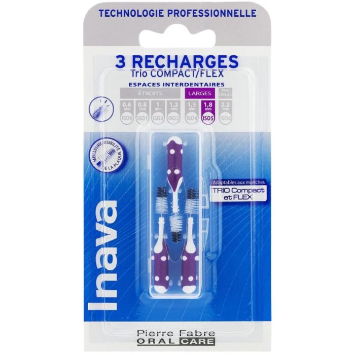 INAVA TRIO COMPACT Recharge 1.8mm ISO5 (violet) - 3 Brossettes