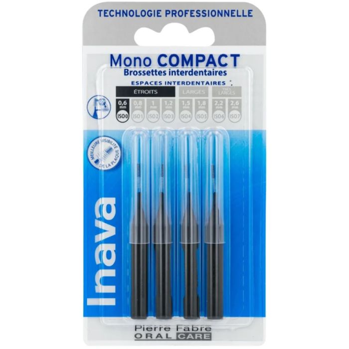 INAVA Mono Compact 0.6mm - ISO 0 (Noir) - 4 Brossettes