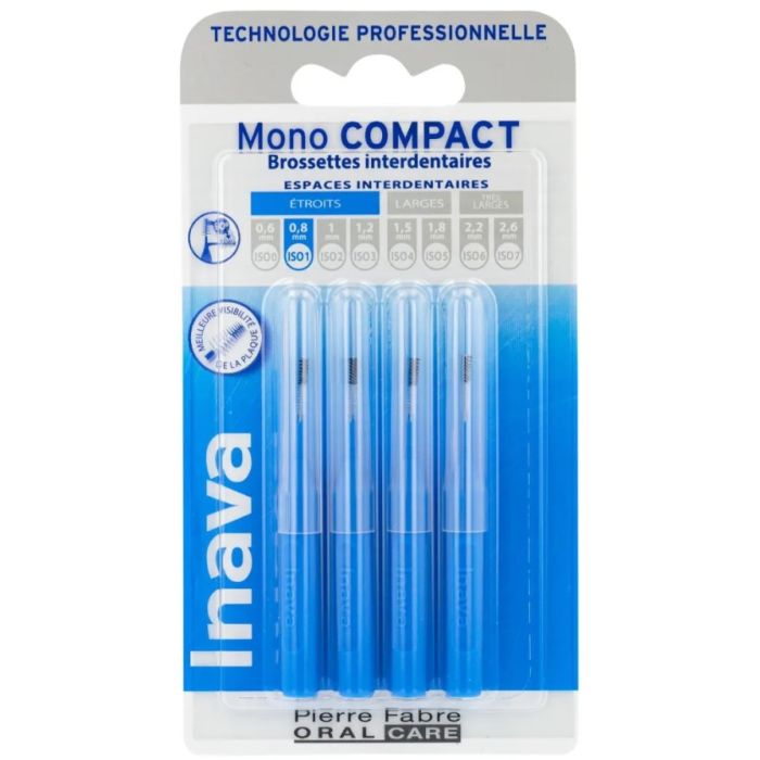 INAVA Mono Compact 0.8mm - ISO 1 (Bleu) - 4 Brossettes