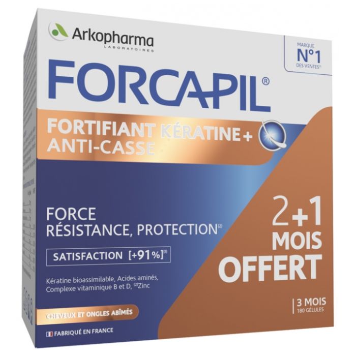 FORCAPIL Fortifiant Kératine + Cheveux et Ongles 180 gélules