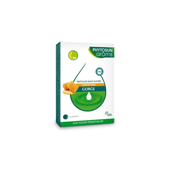 PHYTOSUN AROMS PASTILLES SANS SUCRE GORGES AROME MIEL x 24