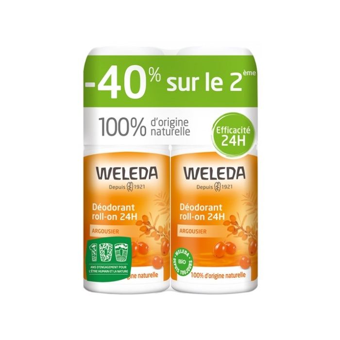 Déodorant Roll-On Weleda 24H 2x50ml Argousier