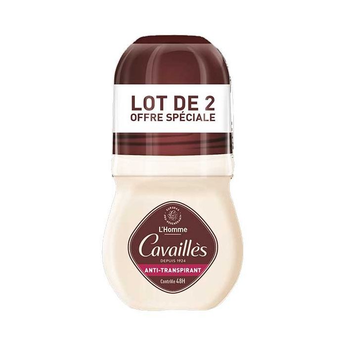 ROGE CAVAILLES Déodorant Absorb+ 48H Anti-Transpirant Homme Roll-On 2x50ml