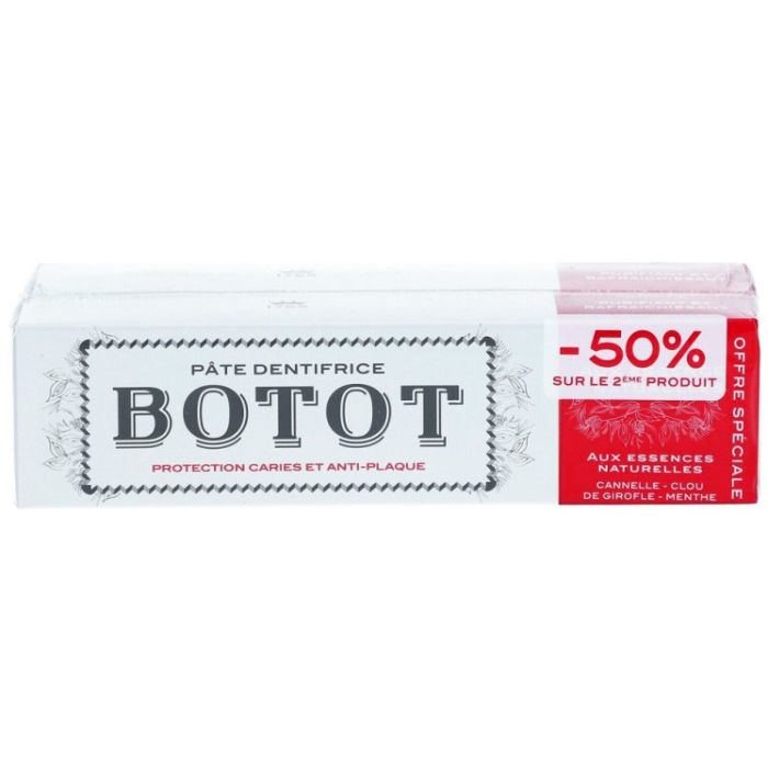 dentifrice botot saveur cannelle clou de girofle menthe 2x75ml