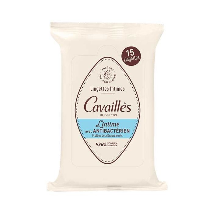 ROGE CAVAILLES Lingettes Intimes Anti-Bactérien 15 lingettes