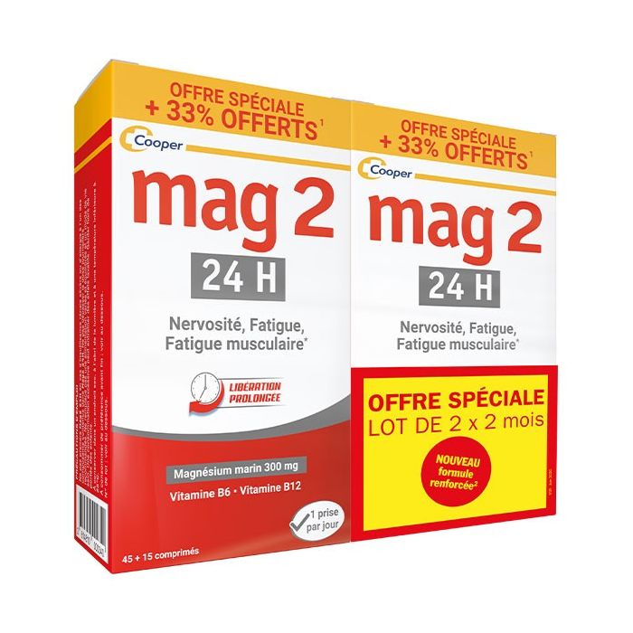MAG 2 - 24H - 2x45 comprimés +33% OFFERTS