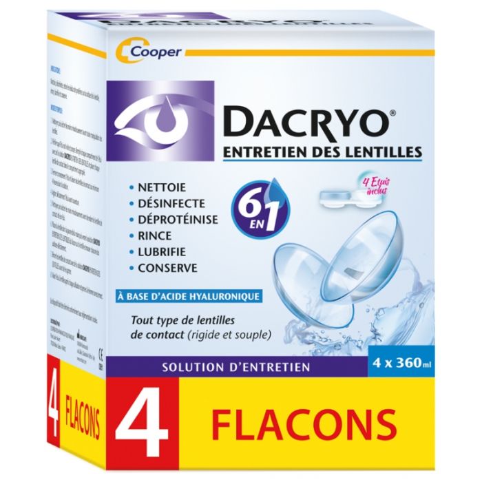 Lentilles Souple et Rigide Entretien Dacryo 4x360ml