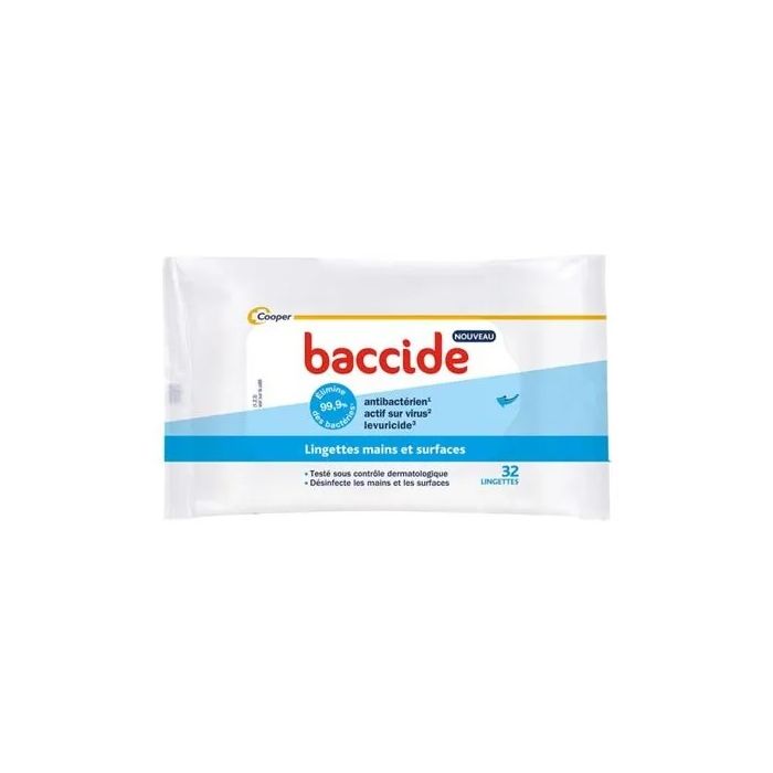 baccide lingettes format voyage 32 pieces
