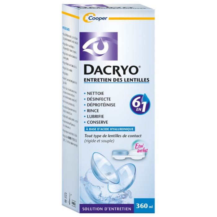 Lentilles Souple et Rigide 360ml Entretien Dacryo
