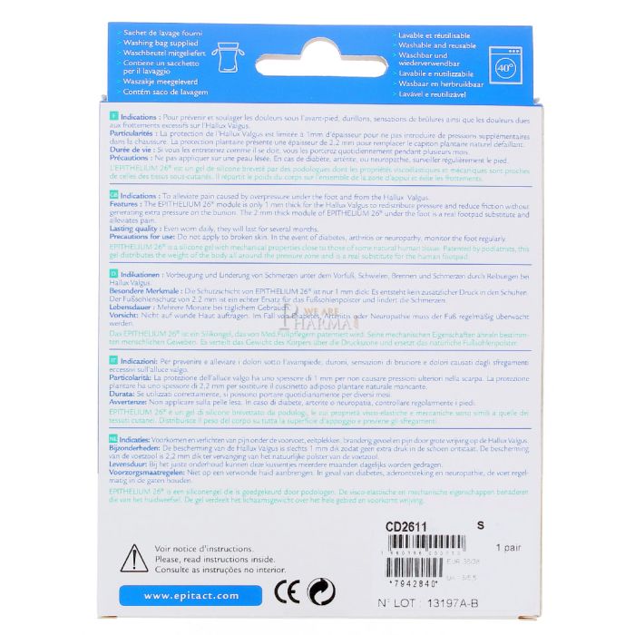 Coussinets double protection epitact a l'epithelium 26 taille s