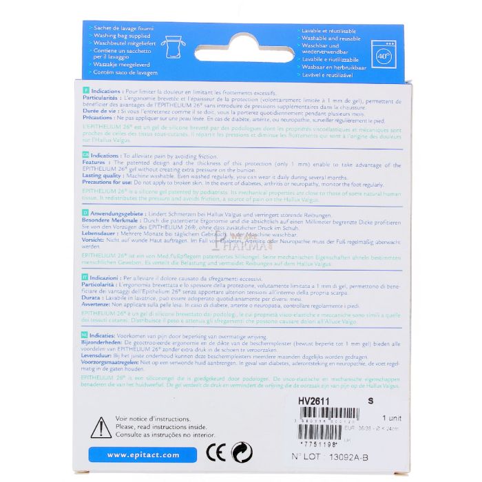 Protection hallux valgus epitact a l'epithelium 26 taille s