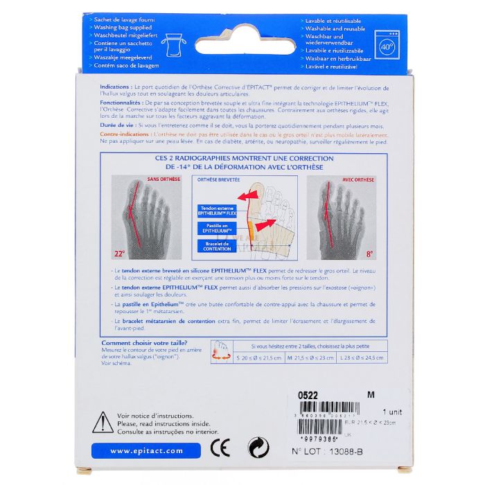 Orthese corrective epitact a l'ephitelium flex taille m