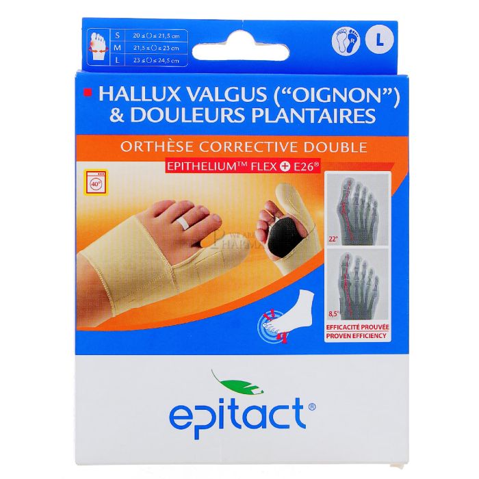 ORTHESE CORRECTIVE DOUBLE EPITACT A L'EPITHELIUM FLEX +26 TAILLE L PIED DROIT