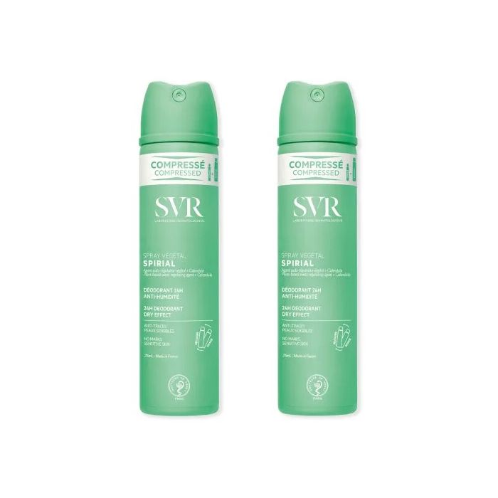 svr spirial deodorant vegetal en spray 2x75ml protection transpiration