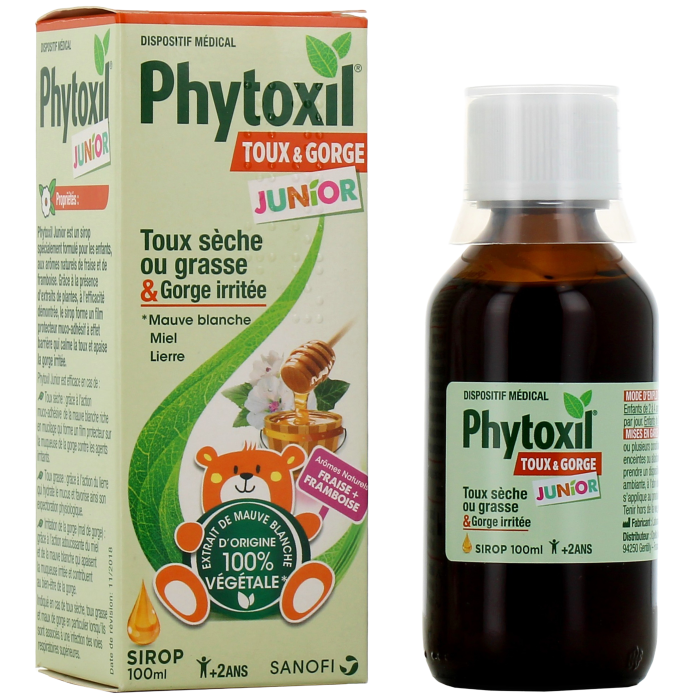 sirop phytoxil junior aromes fraise framboise 100ml