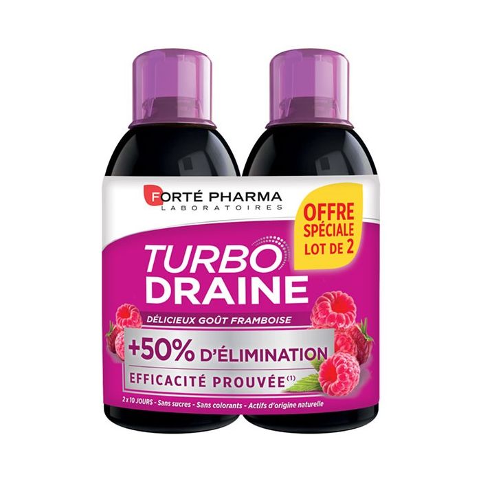 TURBODRAINE THE VERT FRAMBOISE FORTE PHARMA 500MLx2