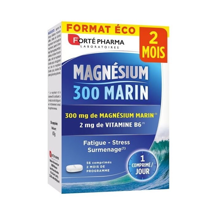 Forté Pharma 300mg Magnesium Marin - Boîte de 56 Comprimés 