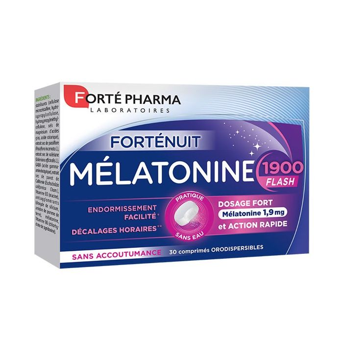 fortepharma nuit flash melatonine 1900 - 30 comprimés