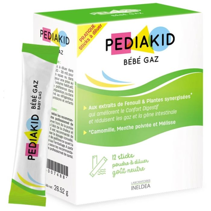 Gaz Bébé Pediakid 12 sticks étui