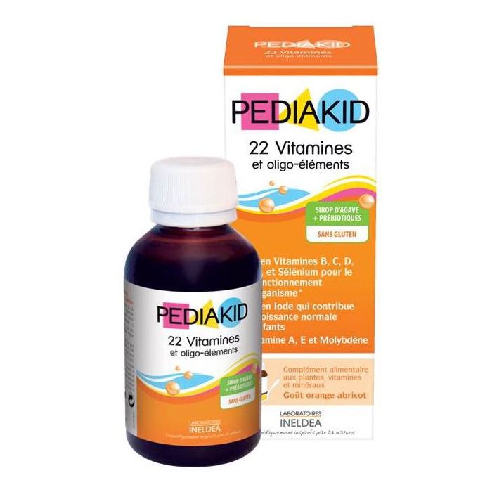 Pediakid 22 vitamines et oligo elements 250ml sirop d'agave + prebiotiques