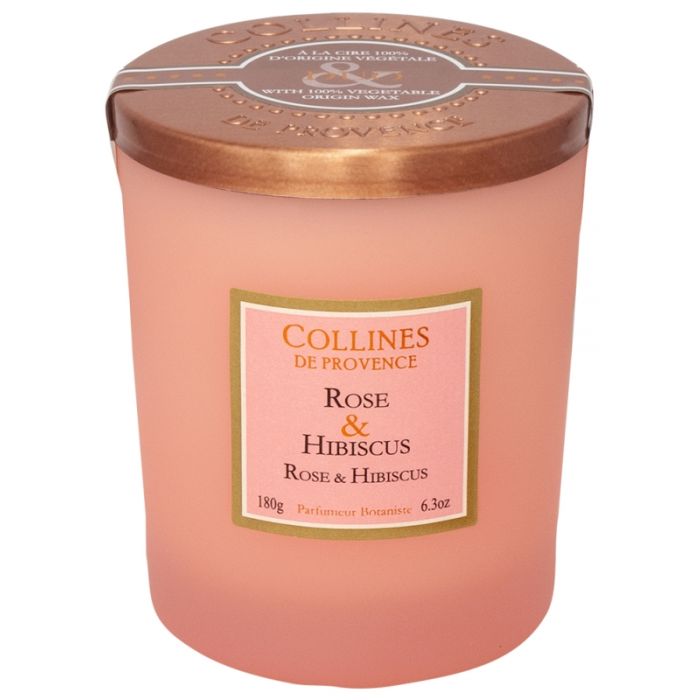 Rose & Hibiscus Bougie Collines de Provence 180g