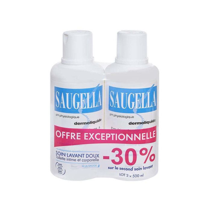 Saugella dermoliquide promotion lot 2 x 500ml