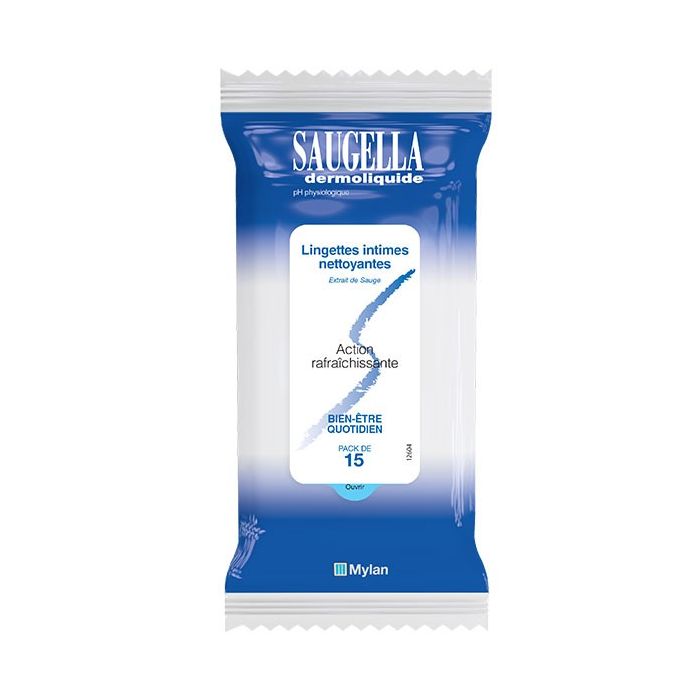 SAUGELLA DERMOLIQUIDE LINGETTES INTIMES x 15