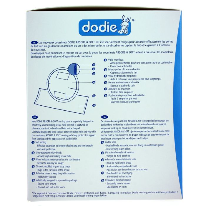 x30 coussinets allaitement dodie ultra fins jour