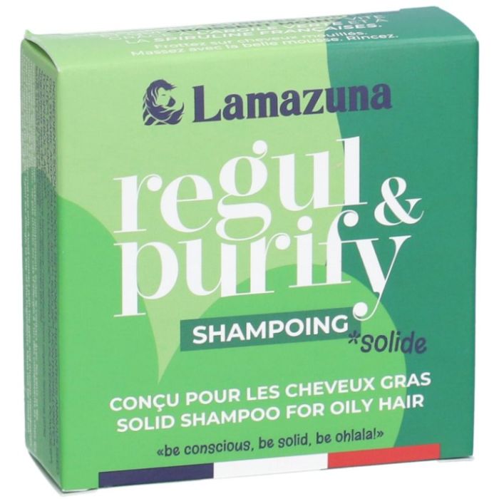 LAMAZUNA Shampooing Solide HERBE FOLLES Cheveux Gras 55g