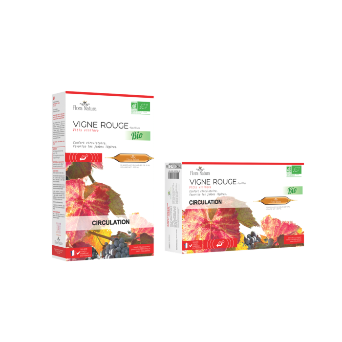 20 ampoules Vigne Rouge Bio Flora Natura