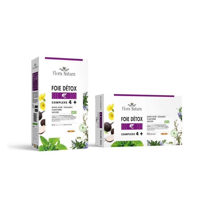 Foie Détox Bio Complexe 4+ Flora Natura 20 ampoules